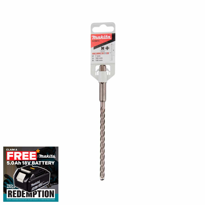 Makita B-58073 Nemesis II Hammer Drill Bit SDS+ 7 x 165mm