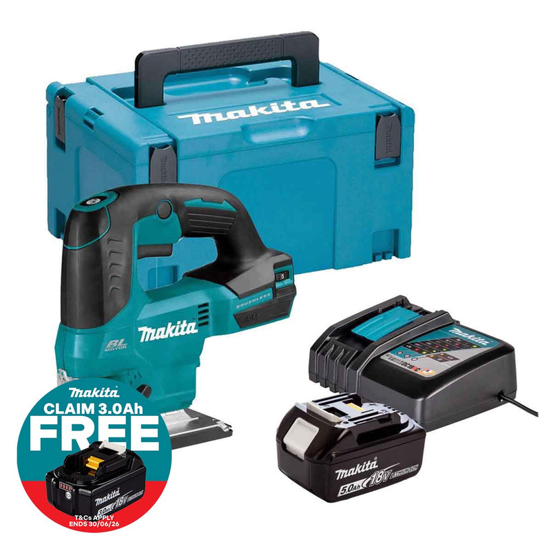 Makita DJV184Z LXT 18V Jigsaw with 1x 5.0Ah Battery, Charger & Makpac Carry Case