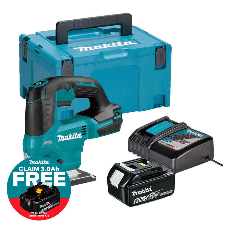 Makita DJV184Z LXT 18V Jigsaw with 1x 6.0Ah Battery, Charger & Makpac Carry Case