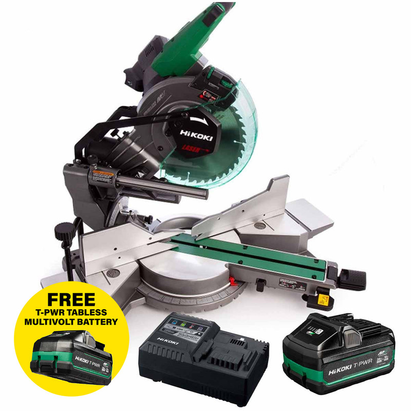 HiKOKI C3610DRA 36V 254mm MultiVolt Mitre Saw with 1x 4.0Ah Tabless Battery and Charger