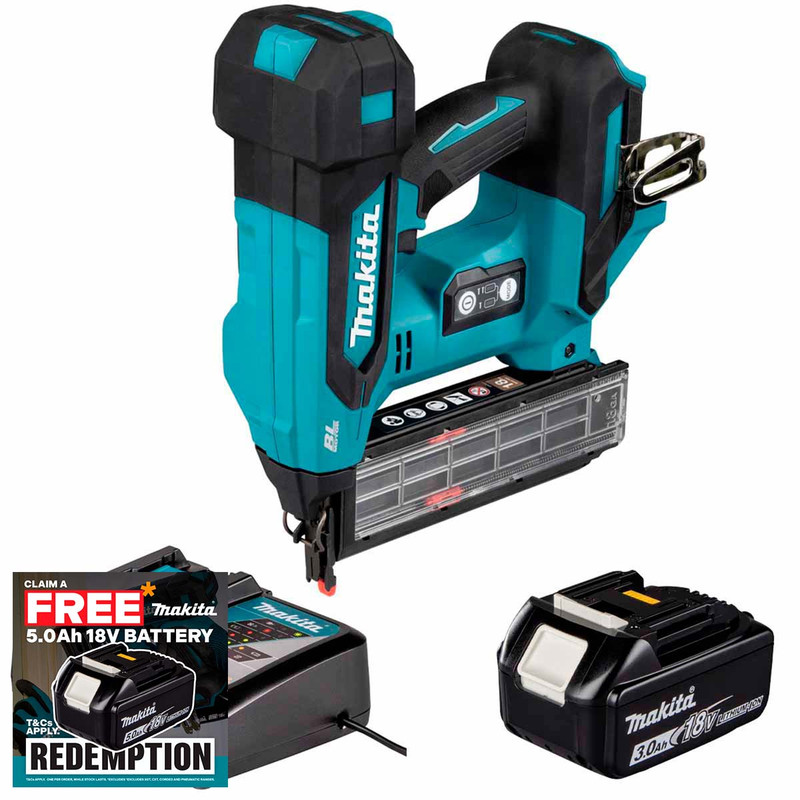 Makita DBN501ZJ 18V LXT Brad Nailer with 1x 3.0Ah Battery and Charger
