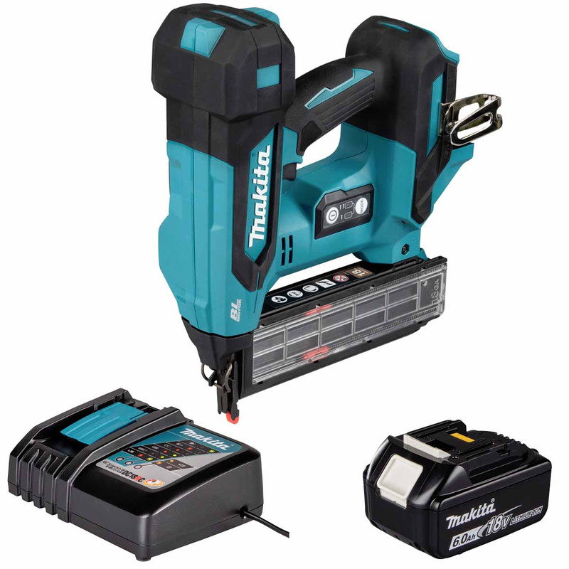 Makita DBN501ZJ 18V LXT Brad Nailer with 1x 6.0Ah Battery and Charger
