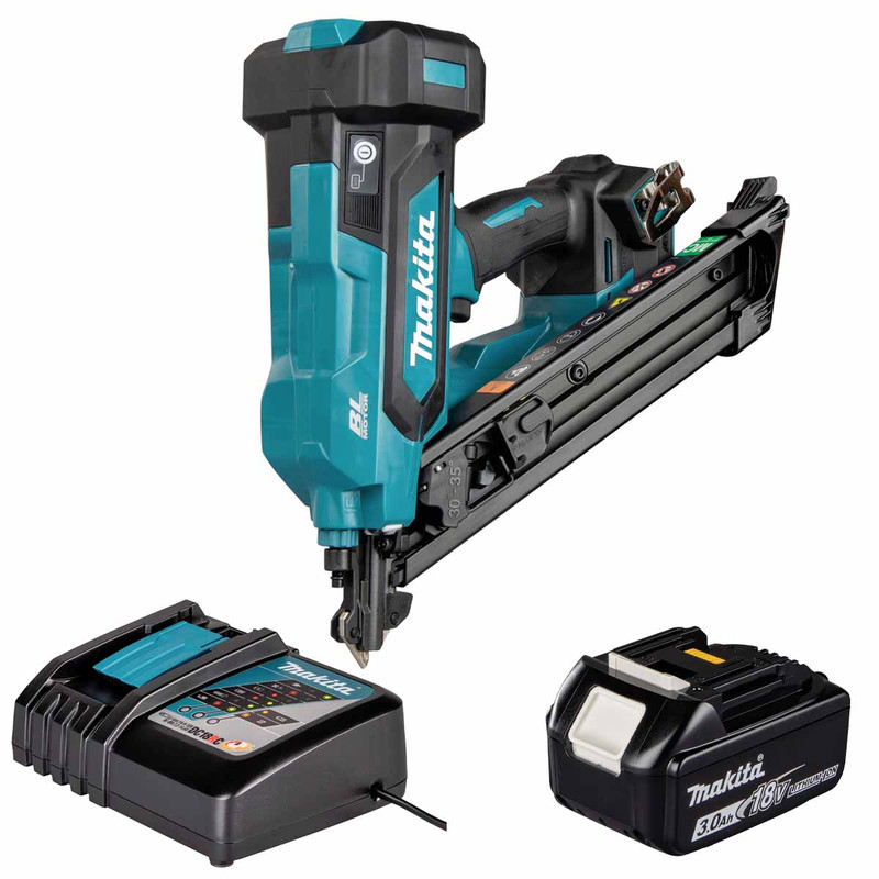 Makita DBN640ZK 18V LXT PPN Metal Connect Nail Gun with 1x 3.0Ah Battery and Charger