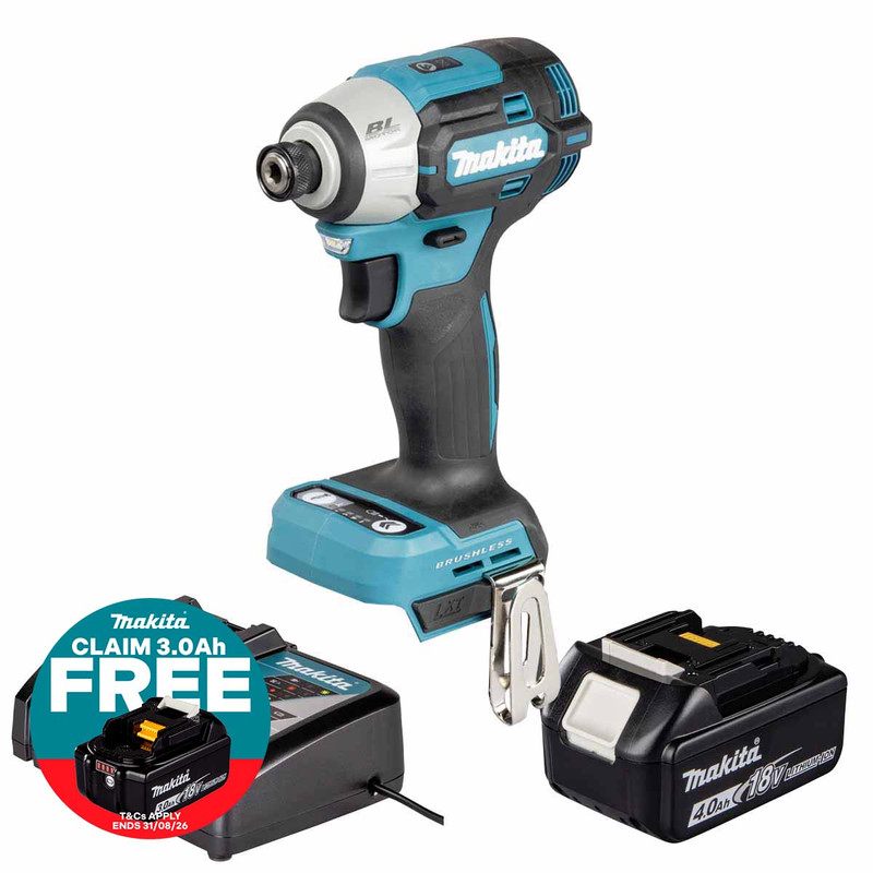 Makita DTD201Z 18V LXT Impact Driver with 1x 4.0Ah Battery, Charger and Makpac 3 Case