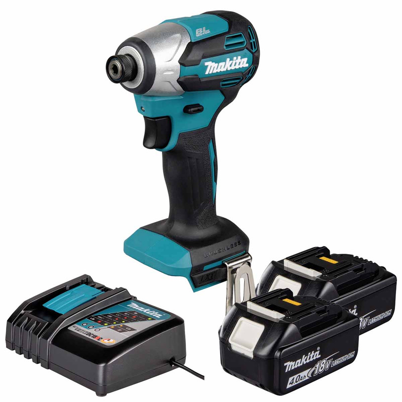 Makita DTD158Z 18V LXT Impact Driver with 2x 4.0Ah Batteries, Charger and Makpac 3 Case