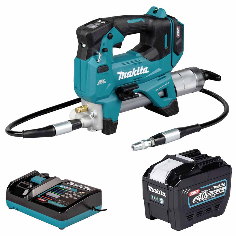 Makita GP001GZ 40V Max XGT Grease Gun Kit with 1x 8.0Ah Battery and Charger