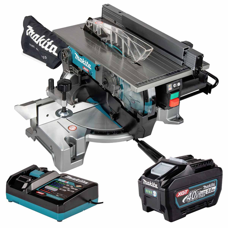 Makita LH001GZ 40V Max XGT Brushless Table Top Mitre Saw with 1x 4.0Ah Battery and Charger