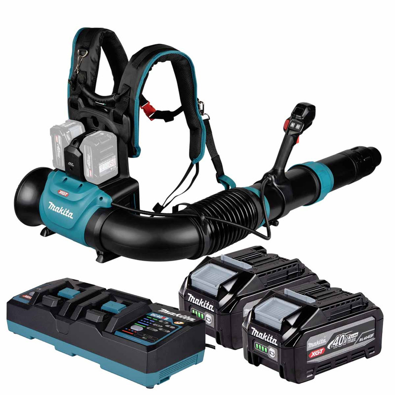 Makita UB004GZ 40V XGT Max Blower with 2x 4.0Ah Batteries and Charger