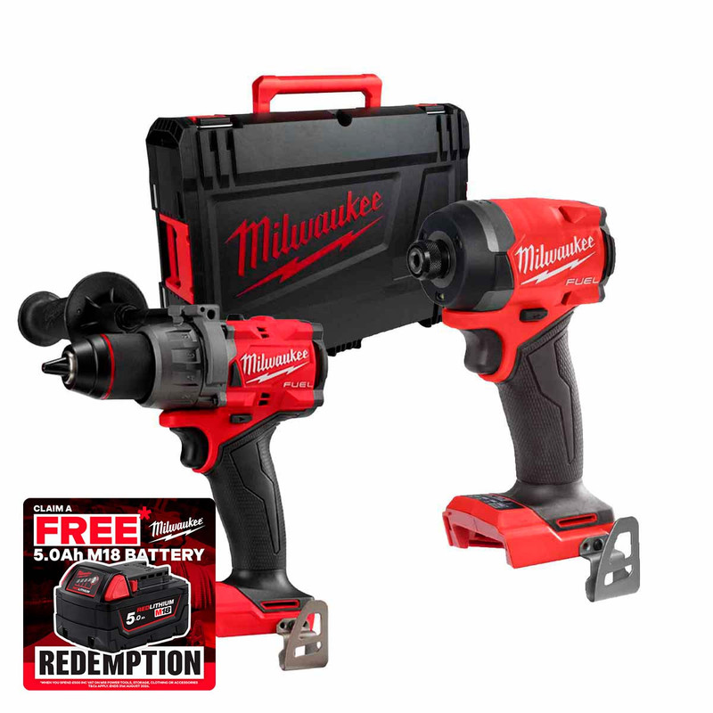 Milwaukee M18 FUEL 18V Combi Drill & Impact Driver Twin Pack with HD Box (Body Only)