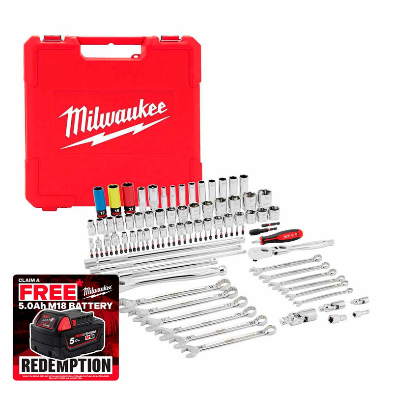 Milwaukee 4932501845 1/4", 3/8" & 1/2" Drive Mechanics Set (108 Pieces)