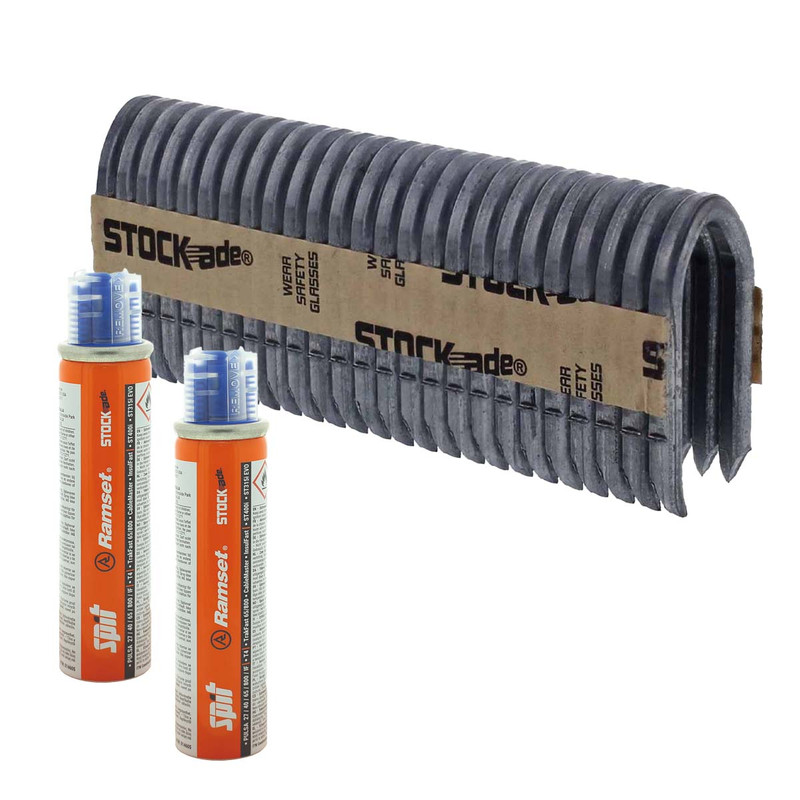 Paslode 923673 ST400i HDG D SC3 Stockade Staples 50mm x 4mm (1000 Pack + 2 Fuel Cells)