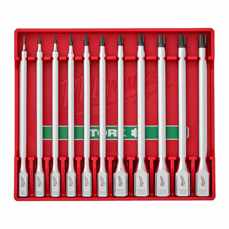 Milwaukee 4932500431 1/4" & 3/8" Drive Torx Long Bit Socket Set (11 Pieces)