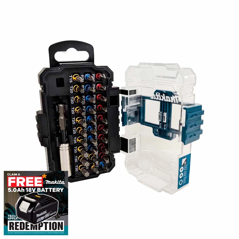 Makita E-26814 Impact Premier Torsion Bit Set with Bit Holder (31 Pieces)