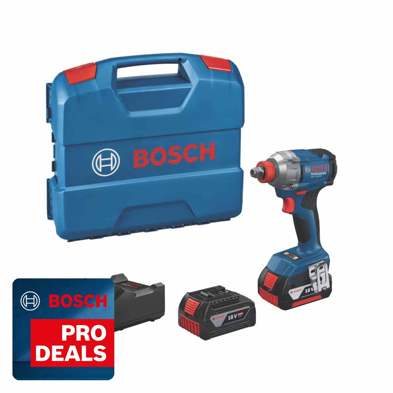 Bosch GDX18V-285 18V Cordless 2-in-1 Combi Impact Gun with 2x 5.0Ah Batteries, Charger and Case 06019N2172