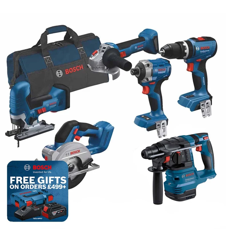 Bosch 0615A5008C 18V 6 Piece Tool Kit (No Batteries or Chargers Included)