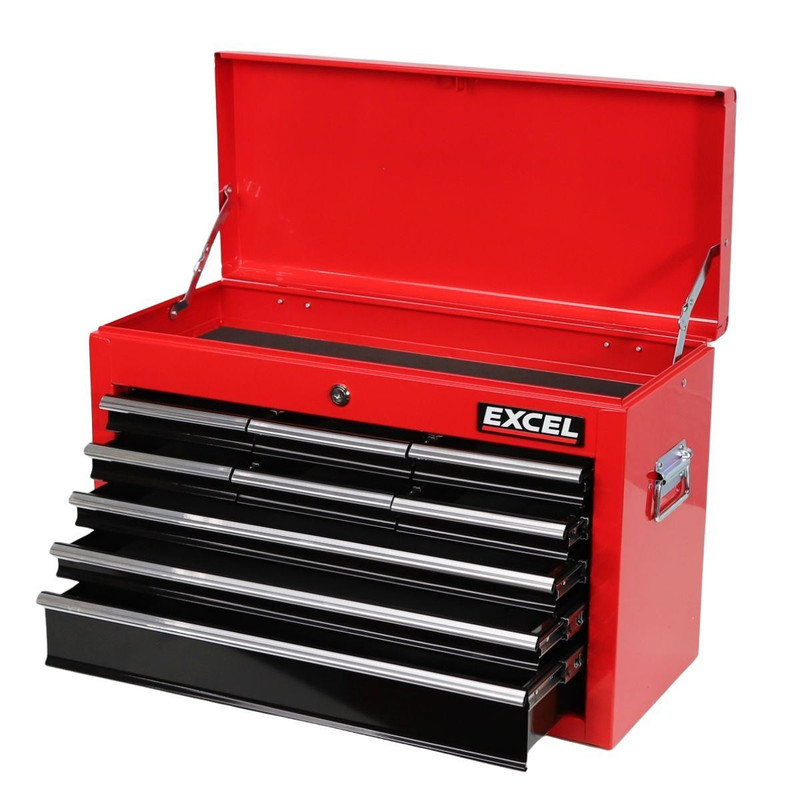 Excel 31637 9 Drawers Portable Tool Chest Cabinet with Ball Bearing Slides