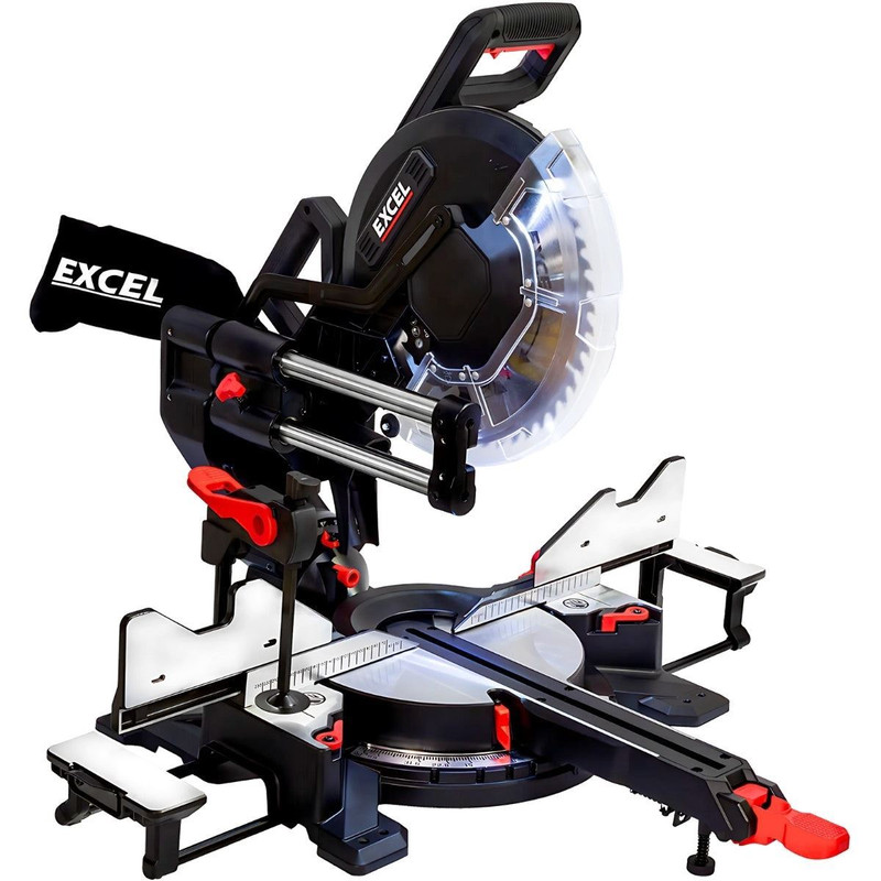 Excel 31528 305mm Sliding Mitre Saw 240V 2000W with Laser Guide & 48T Blade