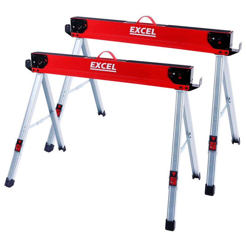 Excel 8502 Steel Sawhorse Heavy Duty Twin Pack 1178kg Capacity