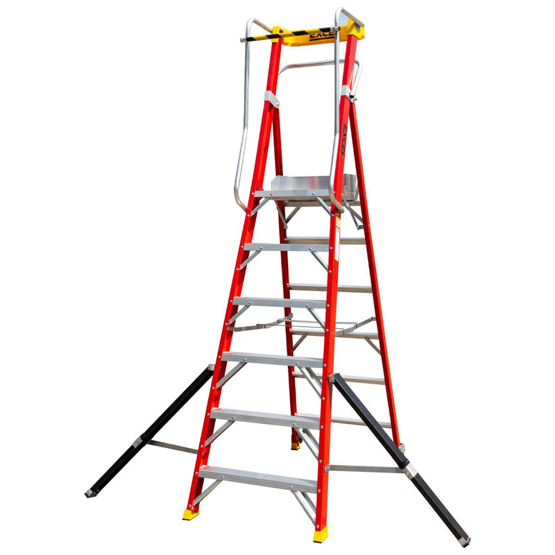 Excel 31134 Electricians Fibreglass Podium Step Ladder 6 Tread 2.61m