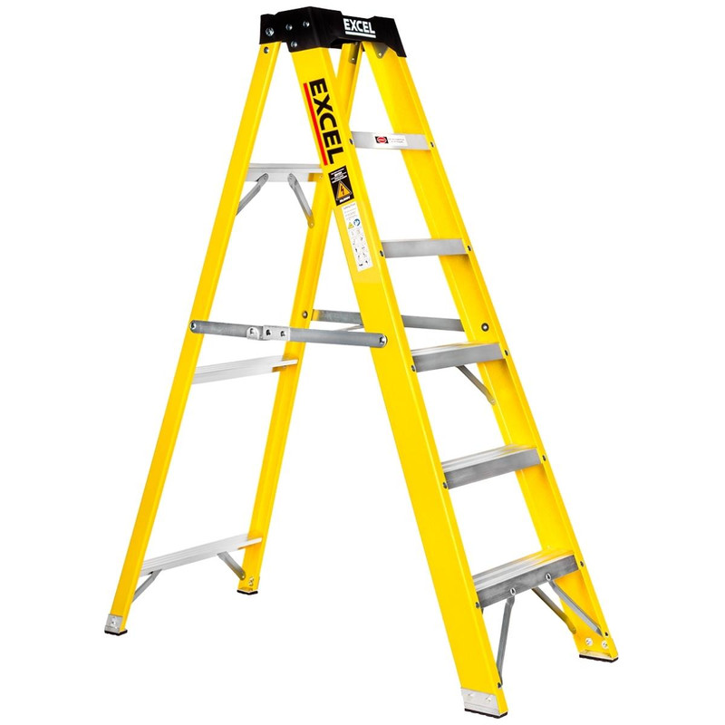 Excel 1656 Electricians Fibreglass Step Ladder 6 Tread 1.57m