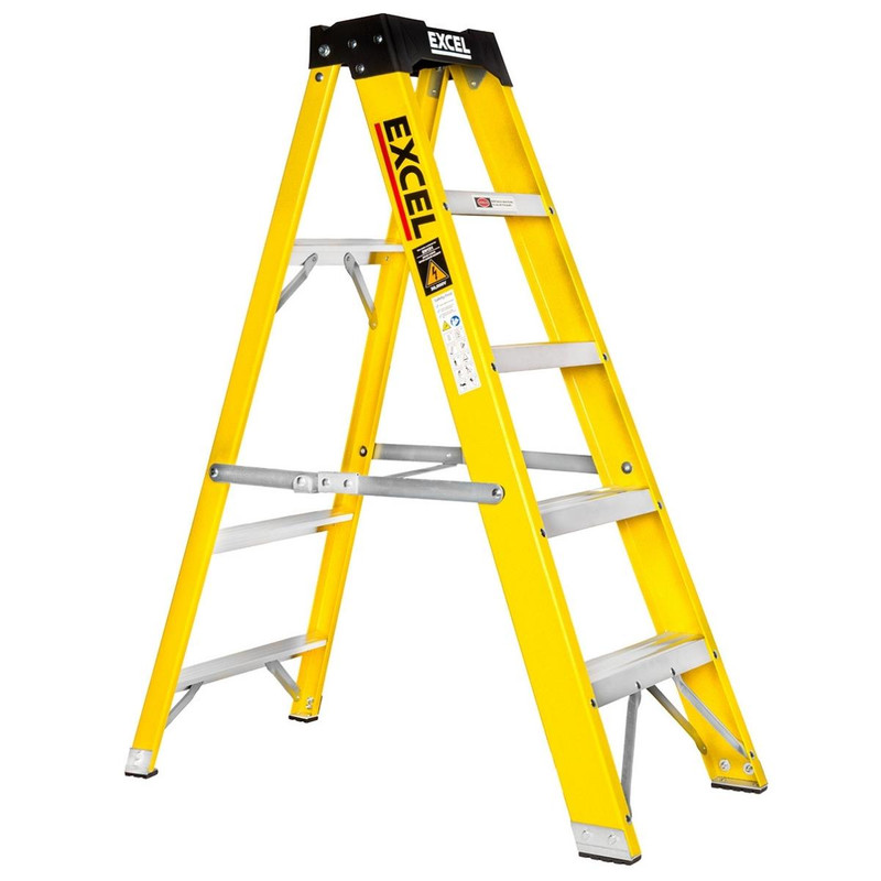 Excel 6414 Electricians Fibreglass Step Ladder 5 Tread 1.3m Heavy Duty