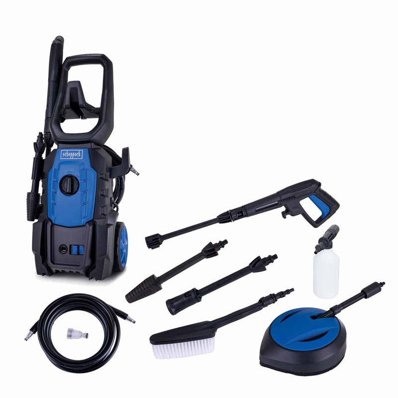 Scheppach HPC1600 Pressure Washer 1600W with Accessory Kit
