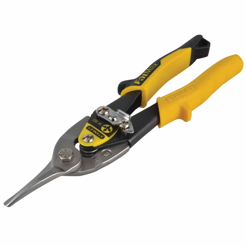 Stanley STA914563 Yellow Aviation Snips & Holster Straight Cut 250mm (10in)