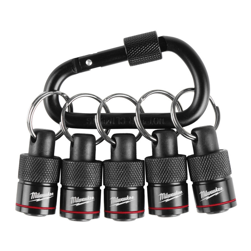 Milwaukee 4932502117 SHOCKWAVE™ 1/4″ Hex Quick Release Carabiner Bit Holder Set (5 Pieces)