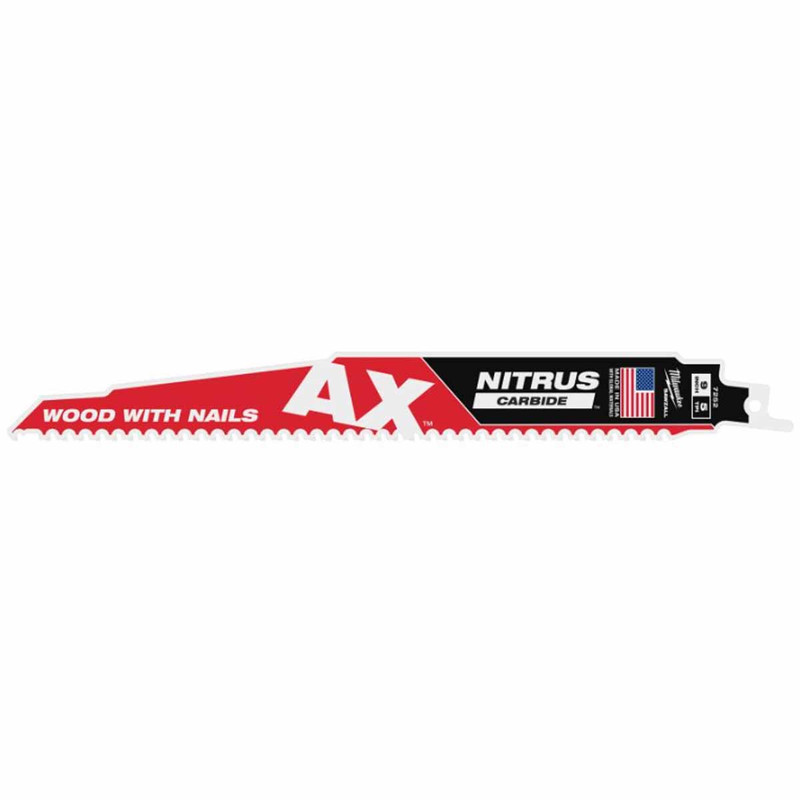 Milwaukee 48477252 AX NITRUS CARBIDE Sawzall Blade TCT 230mm x 5TPI