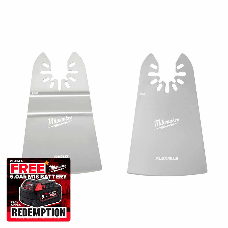 Milwaukee 48852202 Open Lock Flex/Firm Scraper 50mm (2 Pieces)