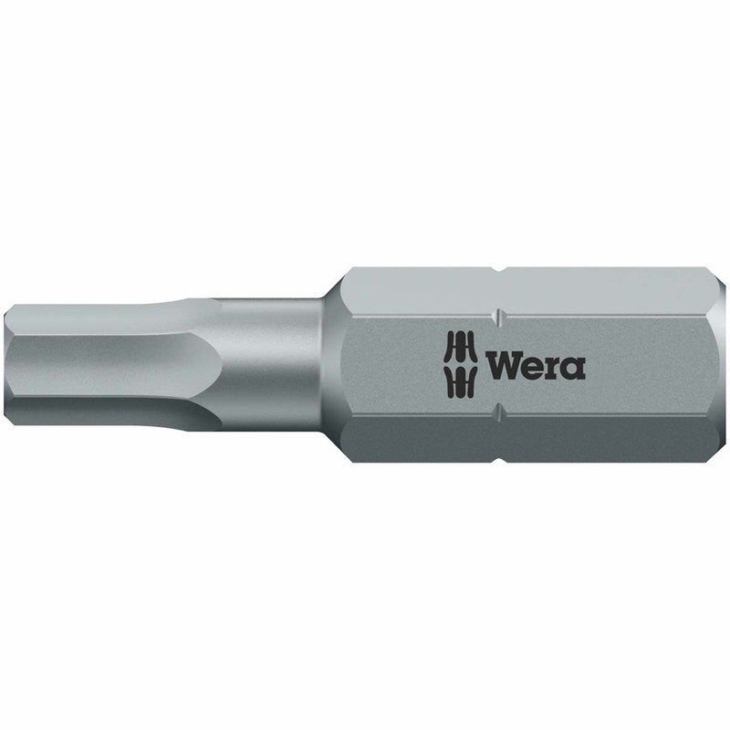 Wera 840/1Z Extra Tough Screwdriver Bit Hex 1/8"/25