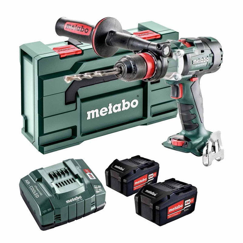 Metabo SB18 LTX Combi Drill with 2x 5.2Ah Batteries, Charger & metaBOX 145L 602360590