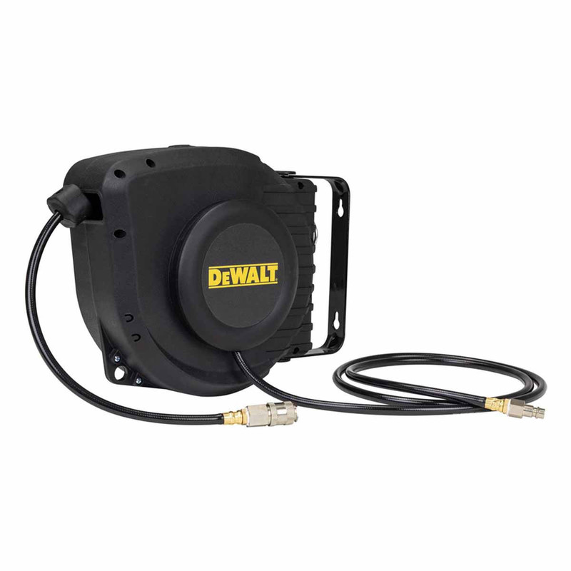 DeWalt DXCMKH9ME 9m Retractable Air Hose Reel Kit with 1/4" Quick Release Couplers
