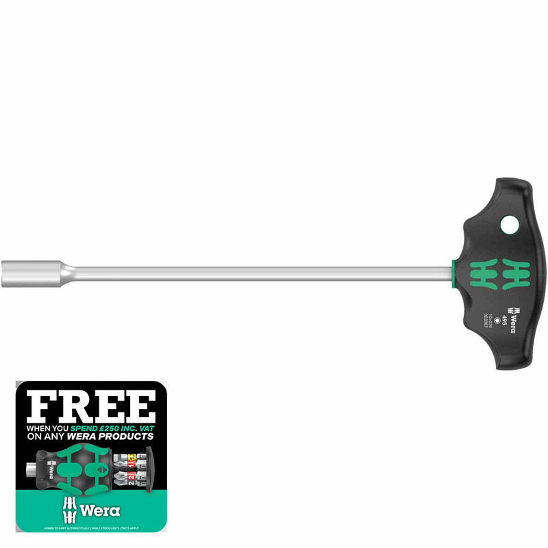 Wera 05023387001 495 T-Handle Socket Wrench Screwdriver