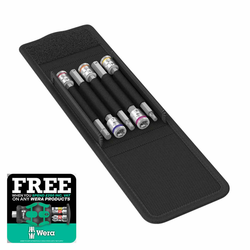 Wera 05003345001 8740 A HF 1 Zyklop Bit Socket Set with 1/4" Drive (5 Pieces)