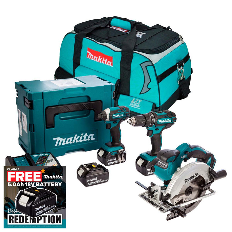 Makita Triple Pack With Combi, Impact Driver And Circular Saw | Toolden