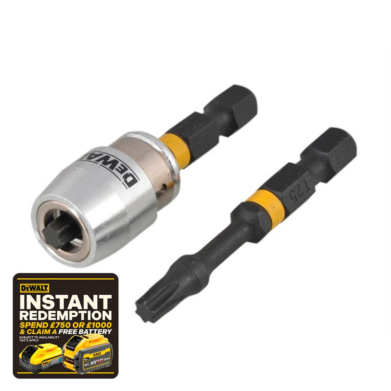 DeWalt DT70535T-QZ Extreme Impact Torsion 2x 50mm PZ2 & Magnetic Screwlock Sleeve