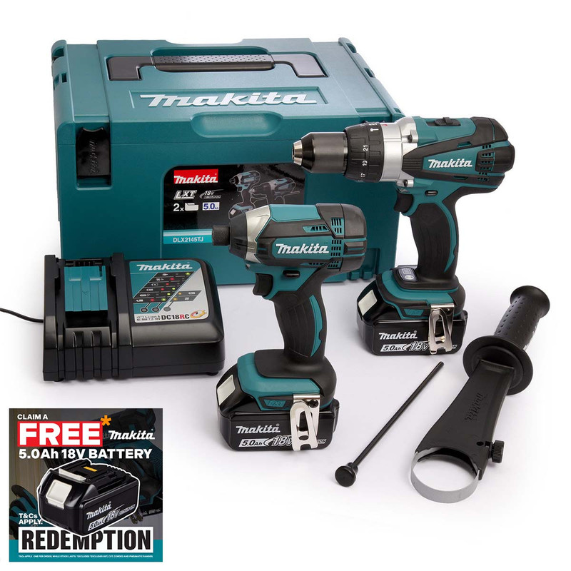 Makita DLX2145TJ Makita Cordless Twinpack 2 X 5Amp Charger & Case from Toolden