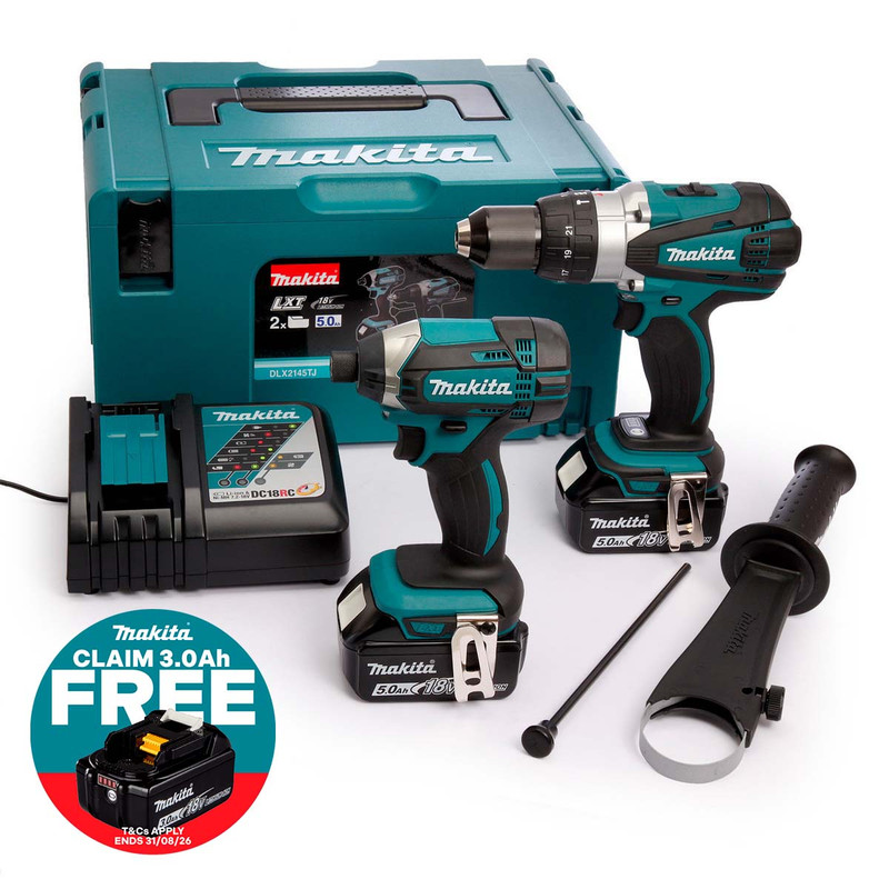 Makita DLX2145TJ Makita Cordless Twinpack 2 X 5Amp Charger & Case from Toolden