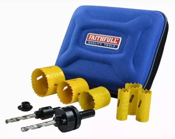 Faithfull FAIHSKP Holesaw Kit 9pc - Plumbers