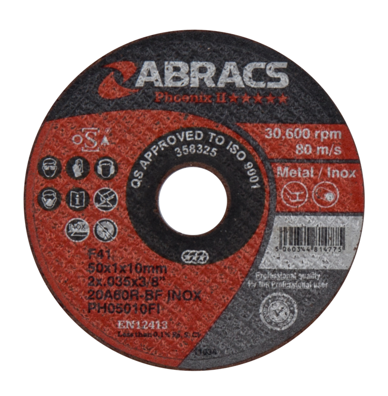 Abracs Phoenix II Extra Thin Cutting Discs 75mm x 1.0mm x 10mm