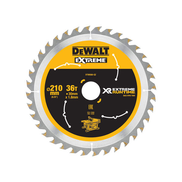 DeWalt DEWDT99566QZ FlexVolt XR Table Saw Blade 210 x 30mm x 36T (DEWDT99566QZ)| Toolden