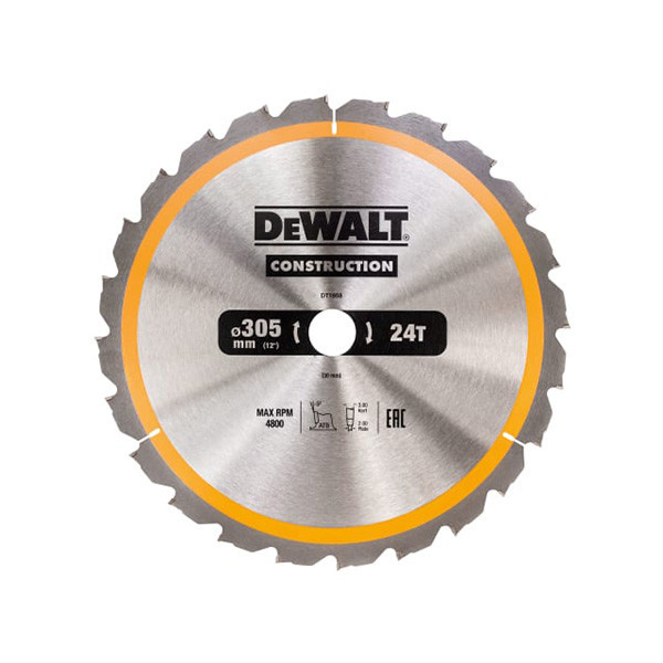 DeWalt DEWDT1958QZ Stationary Construction Circular Saw Blade 305 x 30mm x 24T