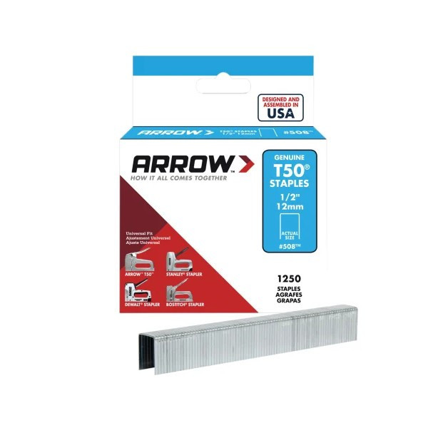 Arrow ARRT5012S T50 Staples 12mm (1/2in) Box 1250