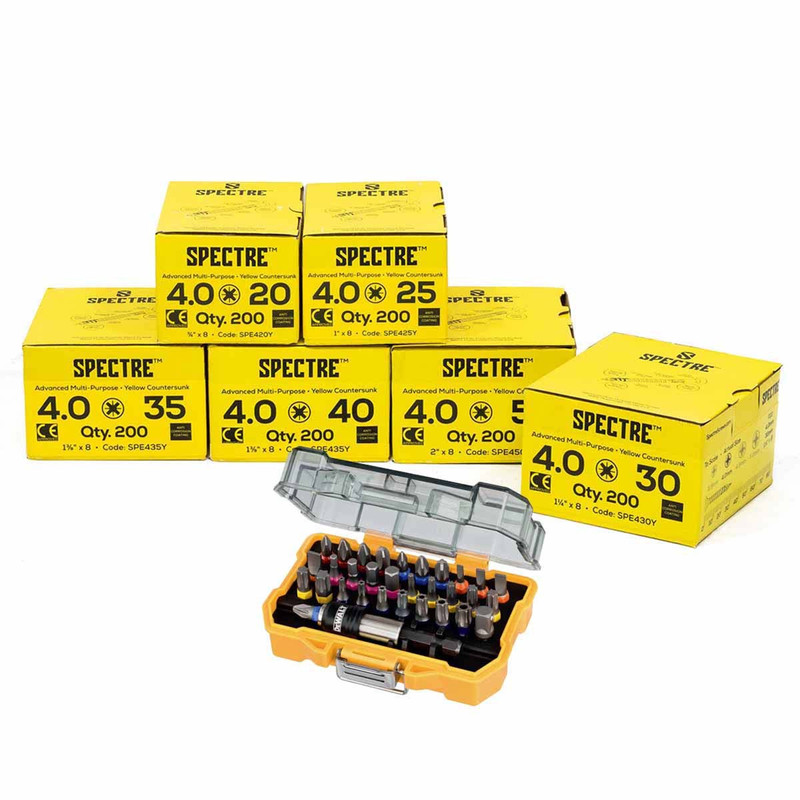 Spectre 25 - 50mm Pozi Countersunk Trade Woodscrew Pack (1200 pieces)