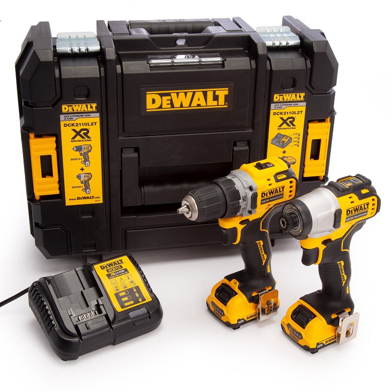 Dewalt DCK2110L2T 12V XR Sub Compact Twinpack with 2 x 3.0Ah Batteries