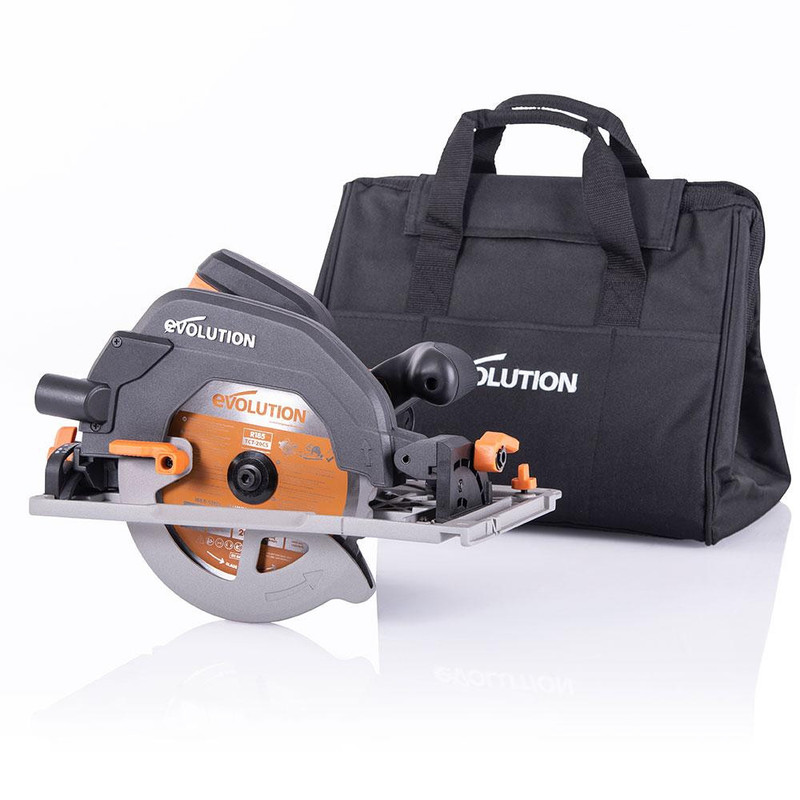 Evolution R185CCSX+ 185mm Circular Saw with TCT Multi-Material Cutting Blade with Carry Bag 1600W 240V