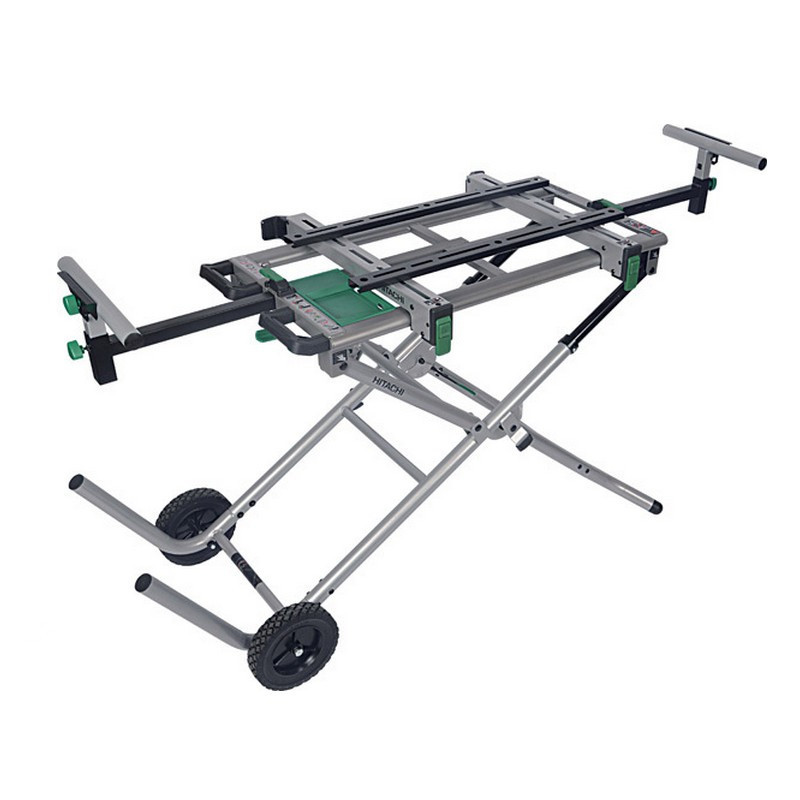 TOYAKI Miter Saw Stand With Wheels – Folding Work Table, 500 Lb Capacity, Quick-Release Mount, Portable Sawhorse With Extendable Arms