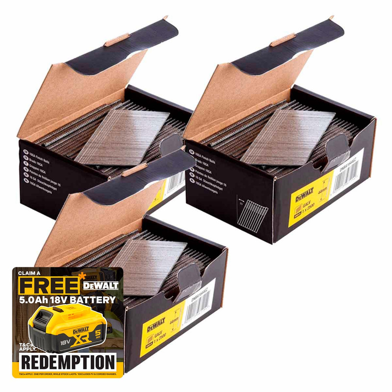 DeWalt DNBA1650GZ 16G 50mm Angled Galvanised 2nd Fix Nails