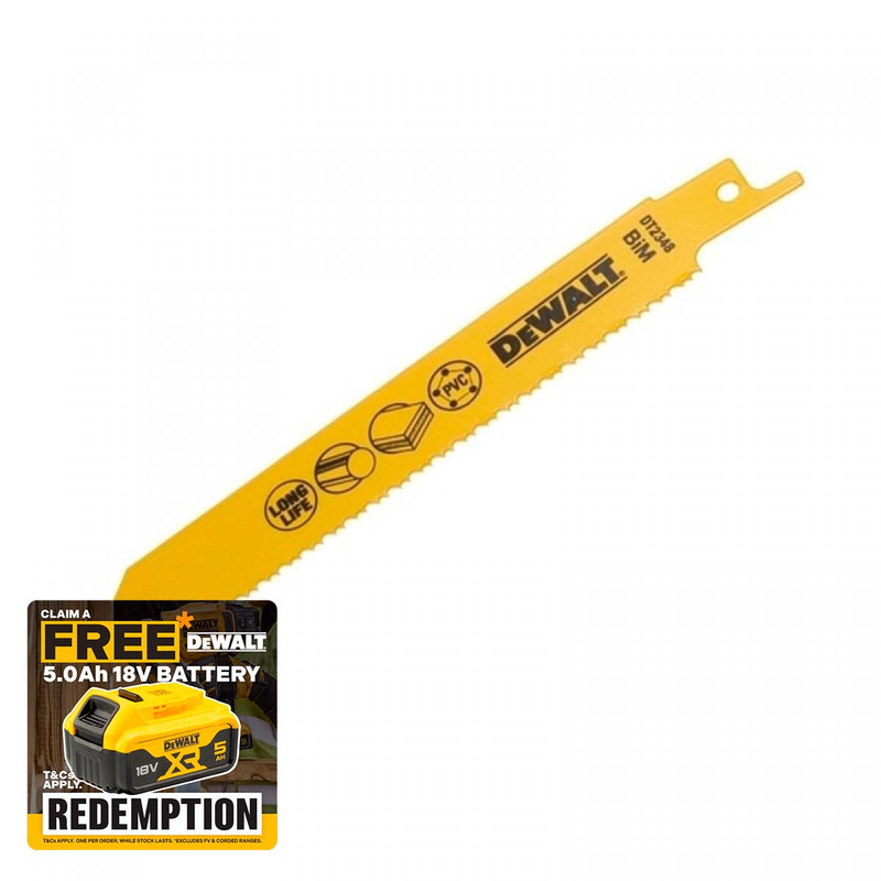 Dewalt Bi Metal Sabre Blade 203mm Pack of 5 from Toolden